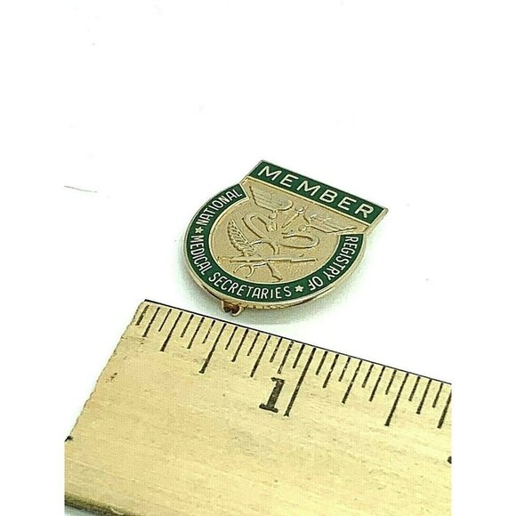 National Registry of Medical Secretaries Member Pin Vintage 14k Yellow G… - Picture 7 of 7